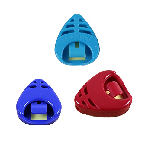 Rayzm Lot de 3 supports en plastique pour médiators de guitare, couleur bleue, bleu clair et rouge - Les Beatles, Paul McCartney, John Lennon, RIngo Starr, George Harrison Rayzm Lot de 3 supports en plastique pour médiators de guitare, couleur bleue, bleu clair et rouge