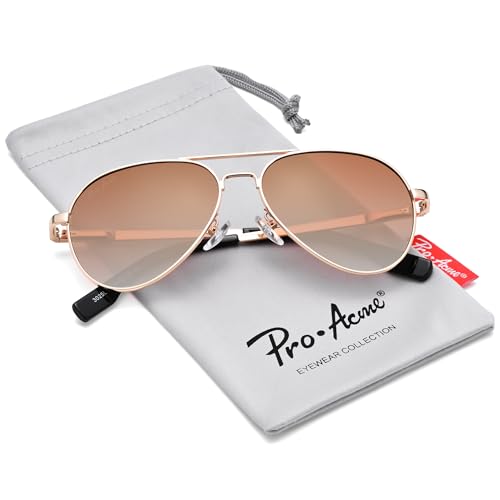 Pro Acme Polarized Aviator Sunglasses for Women Men, Petite Aviator Frame for Small Face Women Junior, 52MM4