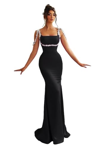 Dream Wedding Spaghetti Straps Prom Dresses for Women Long Beaded Mermaid Formal Evening Gown with Train 2023 DR0281DR