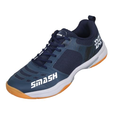 Image of Vector X Smash Men's Badminton Court Shoe - Breathable Mesh & PU Upper, EVA‑Phylon Cushioning & Non‑Marking Rubber Sole