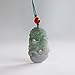 Handmade jade zodiac pendant, natural grade A light green exquisite jade zodiac necklace. (Rabbit)