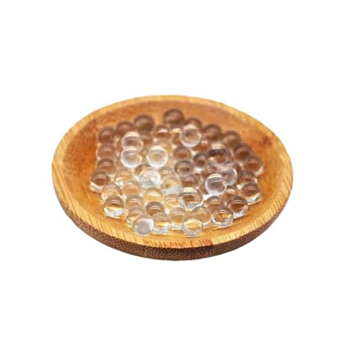 60 Pieces Transparent Quartz Pearl Balls 6mm Round Bottom Quartz Pearls for Jewelry Making and Decorations Glass Beads Supplies