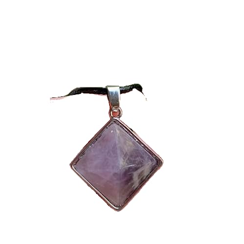 ストーンジュエリー天然水晶のネックレスアメジストラピスオパールピンククリスタルピラミッドペンダント振り子ネックレス,アメジスト