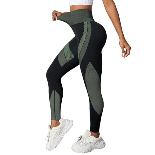 Leggings anticelulitis antiedema para mujer, efecto de forma, leggings de compresión 3D, sin costuras, adelgazantes, pantalones de yoga con color de contraste, altos para efecto Hip Lift en diseño