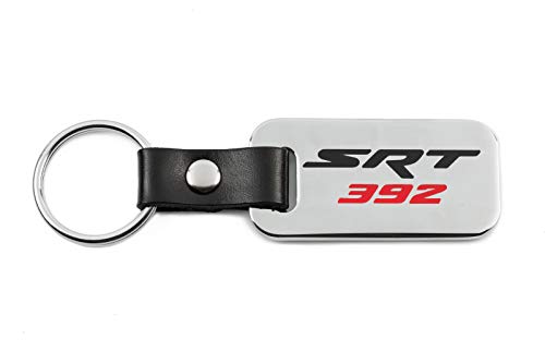 SRT 392 Chrome Key Chain Fob - Black & Red Engraved Logos - Made in USA - Challenger - Charger