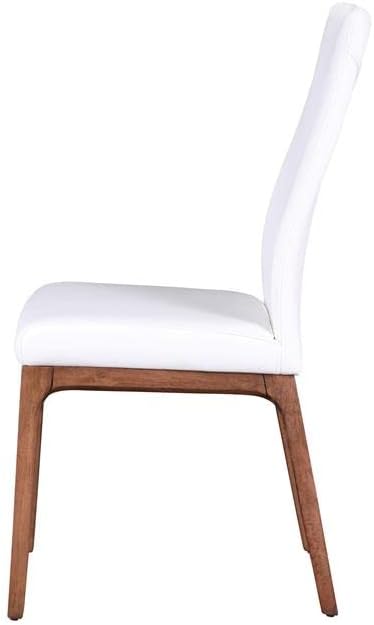 Miniatura 10 de Milan Esmeralda - Juego de comedor de 5 piezas de chapa de nogal con sillas de madera blanca de 2 tonos