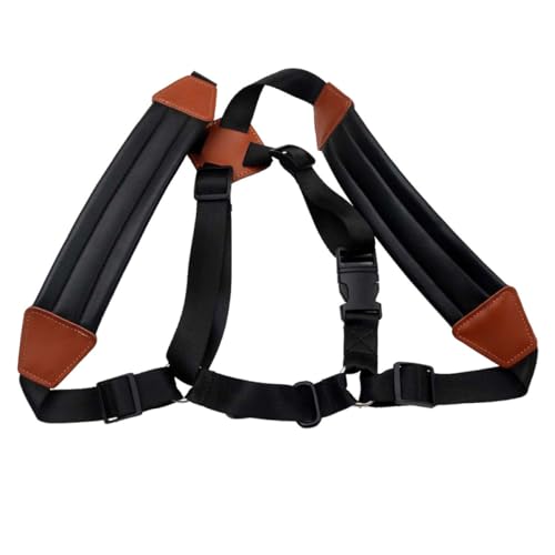 Beavorty Saxophongurt Leder Gepolstert mit Schulterriemen für Saxophon Zubehör und Befestigungsgurt für Schultern Instrumententransport