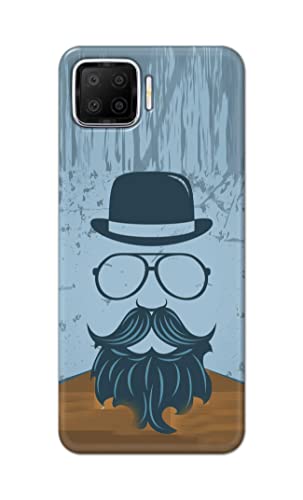 Image of PRINTFIDAA Mustache Beard and Hairstyle Hipster in Glasses Printed Designer Hard Case for Oppo F17 Back Cover -(e) RPM1002