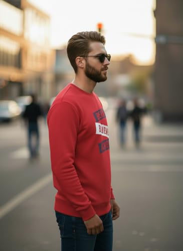 Image of Men Regular Fit Fleece ||Maroon||Round Neck Printed||Sweatshirt-JM3763