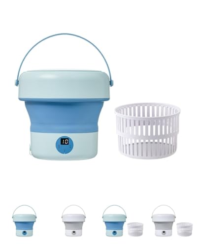 sandqvipa折りたたみ式食器洗い機、ポータブルミニ食器洗い機カウンタートップ、小型 コンパクト、食器洗い乾燥機 食器洗い機コンパクト工事不要 3~5人用 軽量 5/10分洗濯 ポータブル 節水 節電 キッチン家電 (日?,【折りたたみモデル】ブルー+