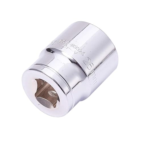 Utoolmart Shallow Socket, 1/2-Inches Drive 6-Point 26mm Metric Socket, Chrome Vanadium Steel Chrome Finish, for General Repairs