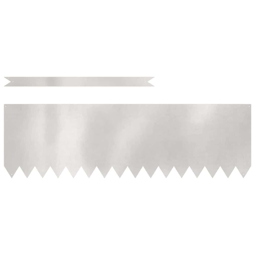 Lot de 50 bordures de pelouse en acier inoxydable - 100 x 0,05 x 30 cm - Argenté - Pour une séparation propre des pelouses, des parterres de fleurs et des chemins - Bordure de pelouse moderne