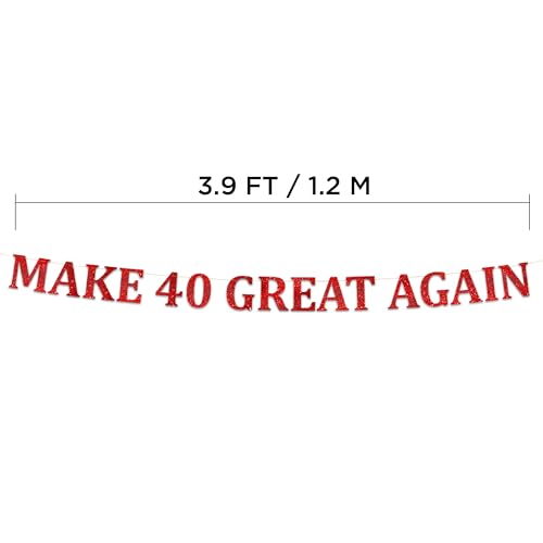 Image of Pre-Strung Glitter Banner - Funny 40th Birthday and Anniversary Decorations for Men and Women - Party Supplies and Gifts