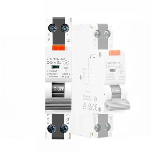 RCBO GYR10N-40 de 18 mm y 25A protege cuadros eléctricos domésticos contra fugas a tierra de 30mA