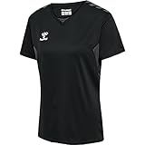 hummel Damen Hmlauthentic Pl Jersey S/S Woman T-Shirt, Schwarz, M EU