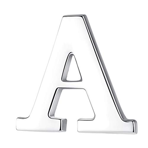 Image of HONEY BEAR Initial Alphabet Letter Lapel Pins Collar Badge Brooches for Mens /Womens Shirt Dress Decoration Silver
