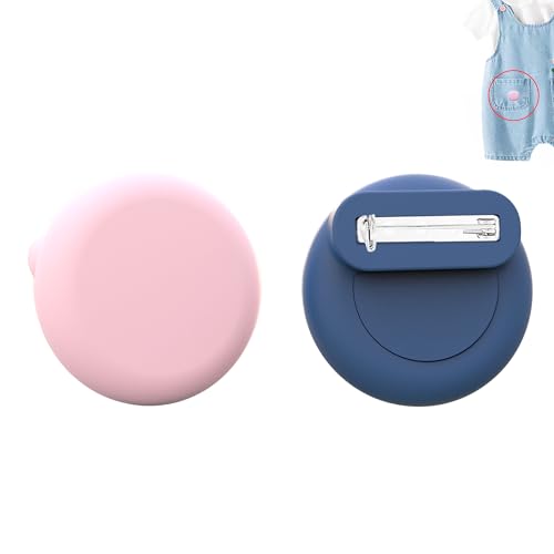 Waterproof AirTag Holder for Kids[Discreet] - 2-Pack Mini Silicone Air Tag Cover with Invisible Pin,GPS Tracker Case for Children, Elderly, Clothes, Backpack, Luggage (Dark Blue,Pink)