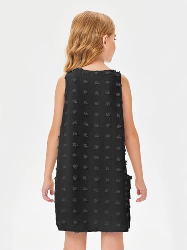 Image of Batermoon Girls Swim Cover Up V Neck Swiss Polka Dot Summer Beach Dress | Kids Cover-Ups, Sleeveless Vacation Swimwuits, Boho Cute Dresses with Pockets 4-14 Years
