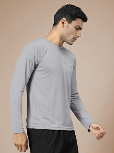 Image of CHKOKKO Gym T Shirts for Men Workout Solid Quick Dry Sports Men T-Shirts Breathable Lightweight Full Sleeve Regular Fit Round Neck Running Stylish Tshirt for man