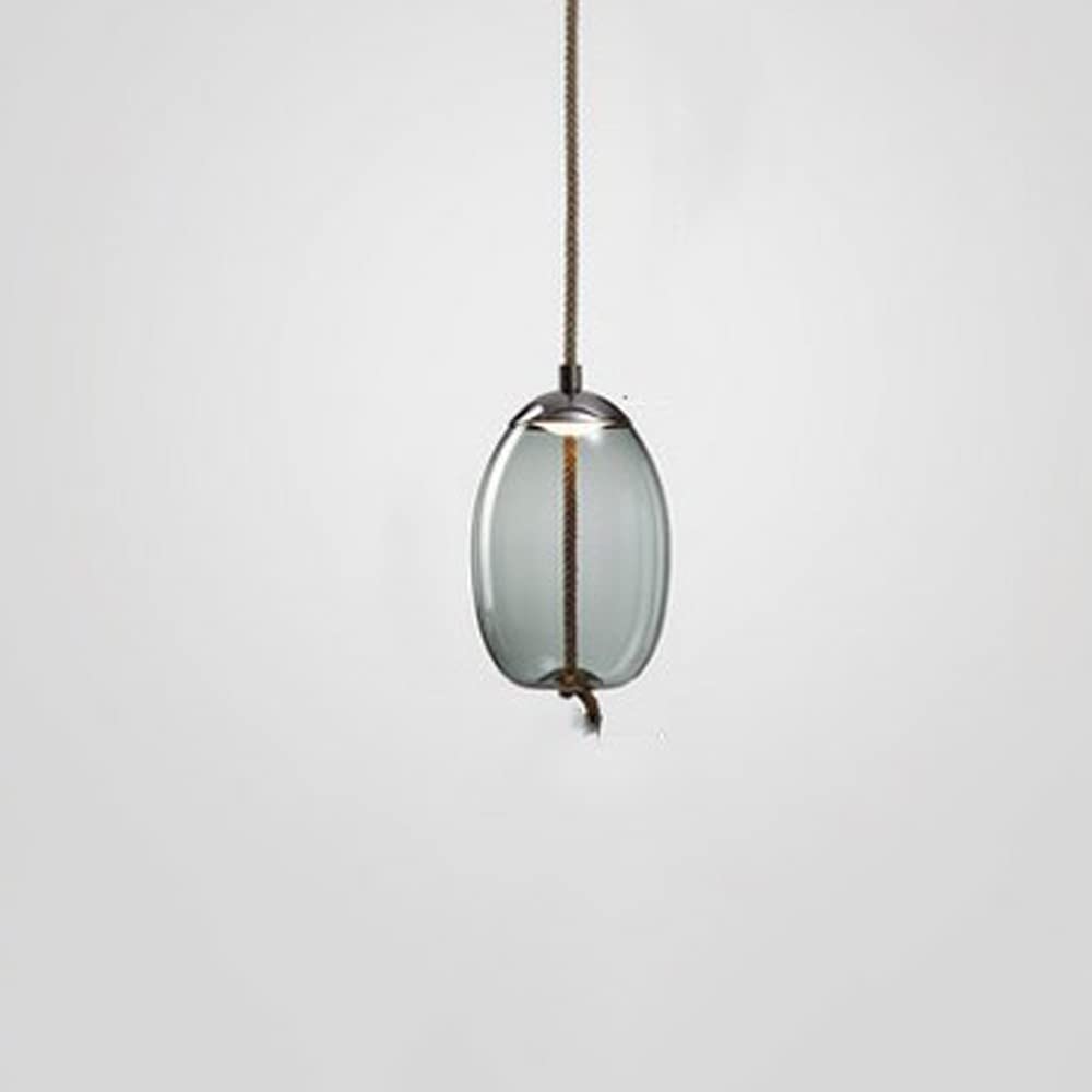 Lámparas colgantes Lámpara colgante de vidrio posmoderna Luz de lujo de una sola cabeza Círculo geométrico Pantalla de vidrio Azul agua / ámbar / gris ahumado Acabado con 5W LED Parche de luz cálida