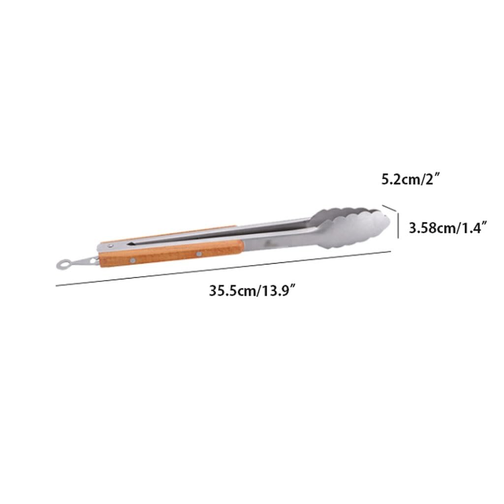 Pince de cuisine robuste en acier inoxydable de 35,3 cm (13,9 pouces), avec système de verrouillage, idéale for la salade et le barbecue, la cuisson, le service, la friture, le gril et la pâtisserie.