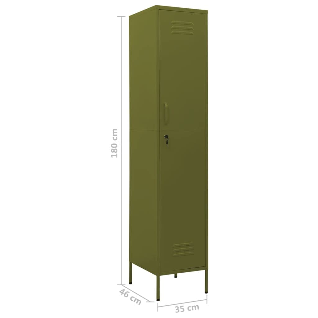 Armario taquilla de Acero Verde Oliva 35x46x180 cm