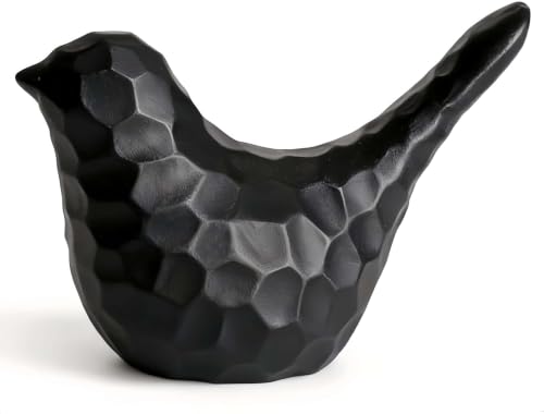 JWT Astyle Carved Black Bird Figurines Statue Gift Shelf Decor Knick Knacks