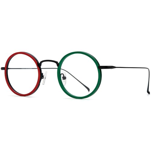 Image of FONEX Acetate Titanium Glasses Frame Men 2024 New Round Eyeglasses Spectacles Eyewear F85844