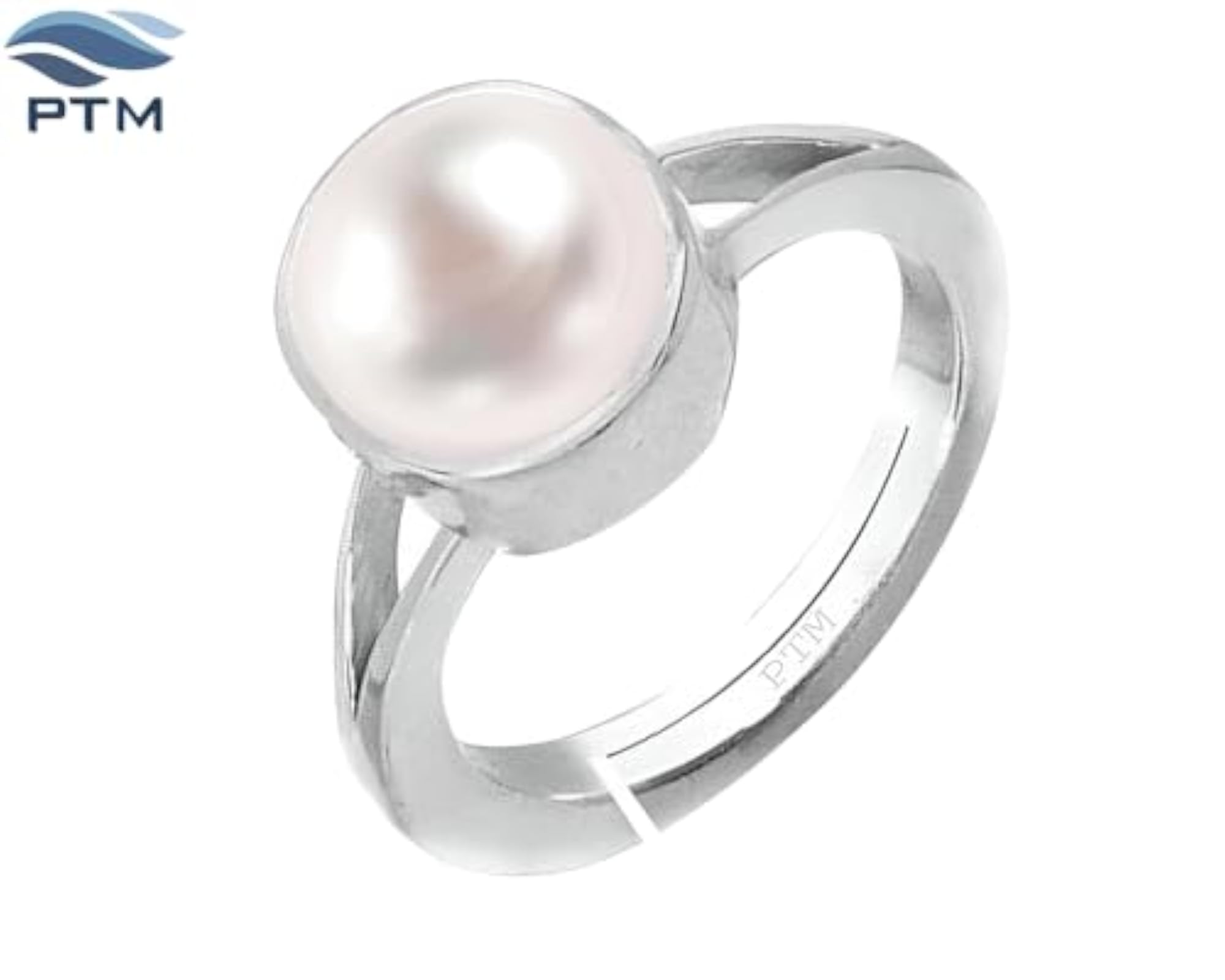 Women's Pearl Silver Adjustable Ring, Astrological Gemstone