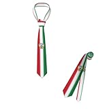 peiyeety Corbata con el emblema y la bandera de Kuwait, orgullo patriótico, corbatas de colores degradados para hombre y mujer.