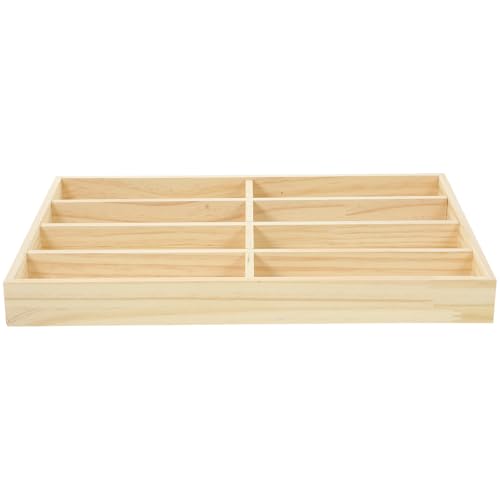 POPETPOP Organisateur de Lunettes de Soleil en Bois 8 Compartiments, Plateau D'exposition Compact pour Rangement et Présentation en Magasin ou Usage Commercial