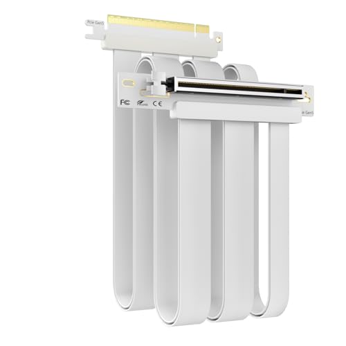 Image of GLOTRENDS 600mm PCIe 5.0 Riser Cable for RTX5090 RTX4090 RX9070 RX7900, Compatible with PCIe 5.0 /4.0 GPUs, 90 Degree Right Angle for Vertical GPU Mount