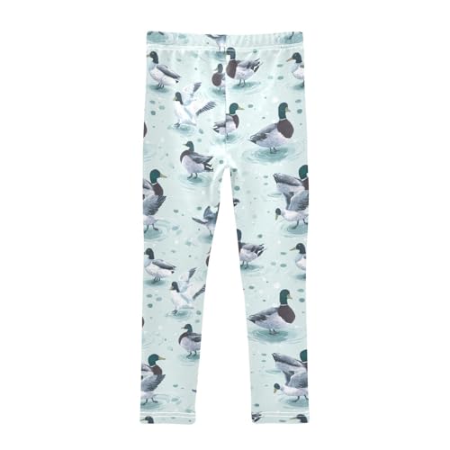 Cartoon Mallard Ducks Girls Leggings Kids Yoga Pants Dance Active Tights 4T2