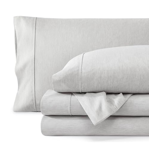 Bare Home Printed Sheet Set - 1800 Ultra-Soft (Queen, Heathered Pewter)