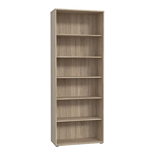 FORTE TEMPRA 2 Regal mit 5 Einlegeböden, Holzwerkstoff, Sonoma Eiche Dekor, (B x H x T) 73,7 x 197,5 x 34,8 cm
