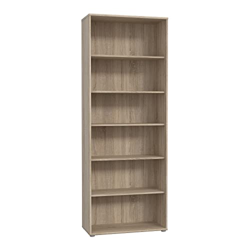 FORTE TEMPRA 2 Regal mit 5 Einlegeböden, Holzwerkstoff, Sonoma Eiche Dekor, (B x H x T) 73,7 x 197,5 x 34,8 cm