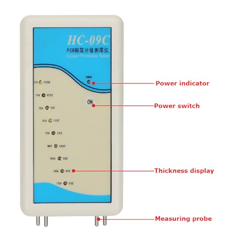 Probador Portátil de Calibre de Espesor de Lamina de Cobre para PCB con Pantalla de 9 Niveles HC-09C miniatura 6