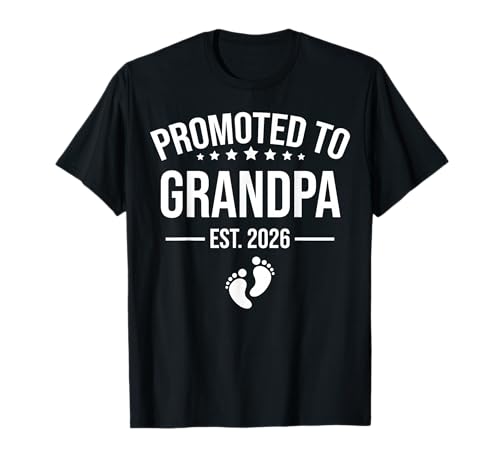 1st Time Grandpa EST 2026 New First Grandpa 2026 T-Shirt