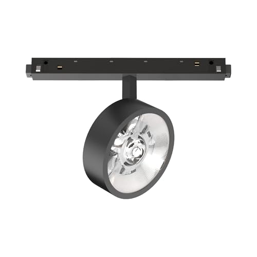 IDEAL LUX Sistema luce binario EGO TRACK FLAT SINGLE 09W 3000K ON-OFF BK, Sistema a rotaia, Illuminazione modulare, Dispositivo su binario, 19x5h14 cm, Nero
