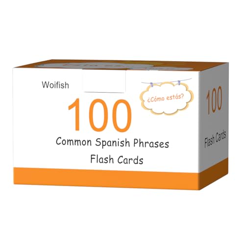 100 Essential Spanish Phrases Flash Cards for Adults - Learn Spanish Phrases for Beginners with Durable & Portable Flashcards