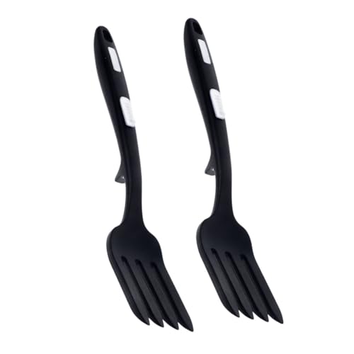 Cabilock 2pcs Silicone Flexible Fork Ergonomic Washable Forks for Practical Salad Dinner Use Non Scratch Kitchen Utensils for Home Hotels Restaurants