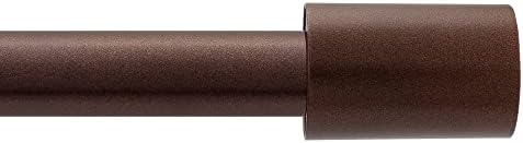 Deco Window Adjustable Curtain Pole 132 to 365 cm Extendable 52 to 144 Inch Drapery Rod for Windows with Barrel Finials & Bracket Set (Brown, 1 Inch Diameter)
