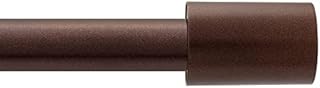 Deco Window Adjustable Curtain Pole 132 to 365 cm Extendable 52 to 144 Inch Drapery Rod for Windows with Barrel Finials & Bracket Set (Brown, 1 Inch Diameter)