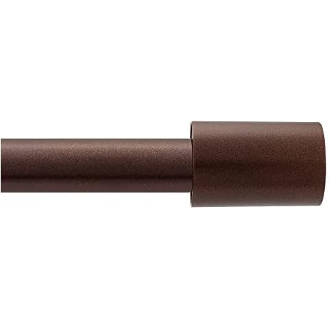 Deco Window 72 to 144 Inch Heavy Duty Curtain Rod for Window & Door Adjustable Length Heavy Duty Iron Extendable Drapery Pole with Finials (25mm Diameter, Brown) Cover