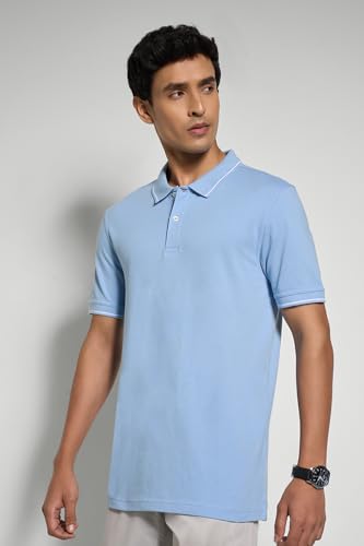 Image of Peregrine by Pantaloons Men's Solid Slim Fit Polo Shirt