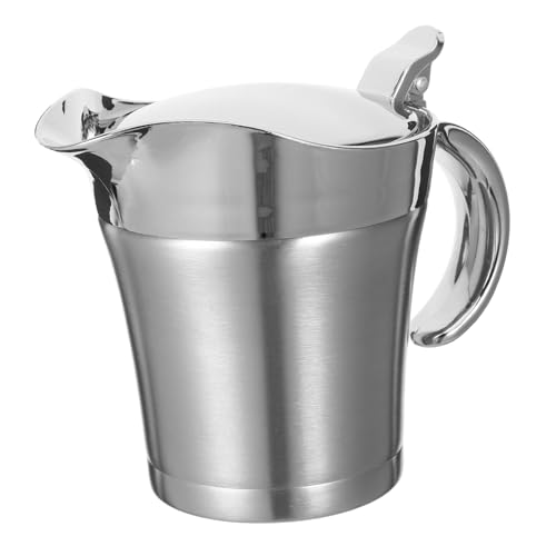 Sosoport Saucière Inox Double Paroi Verseuse Thermique pour Sauce Steak et Jus Maintien Chaud Longue Durée Usage Professionnel et Domestique