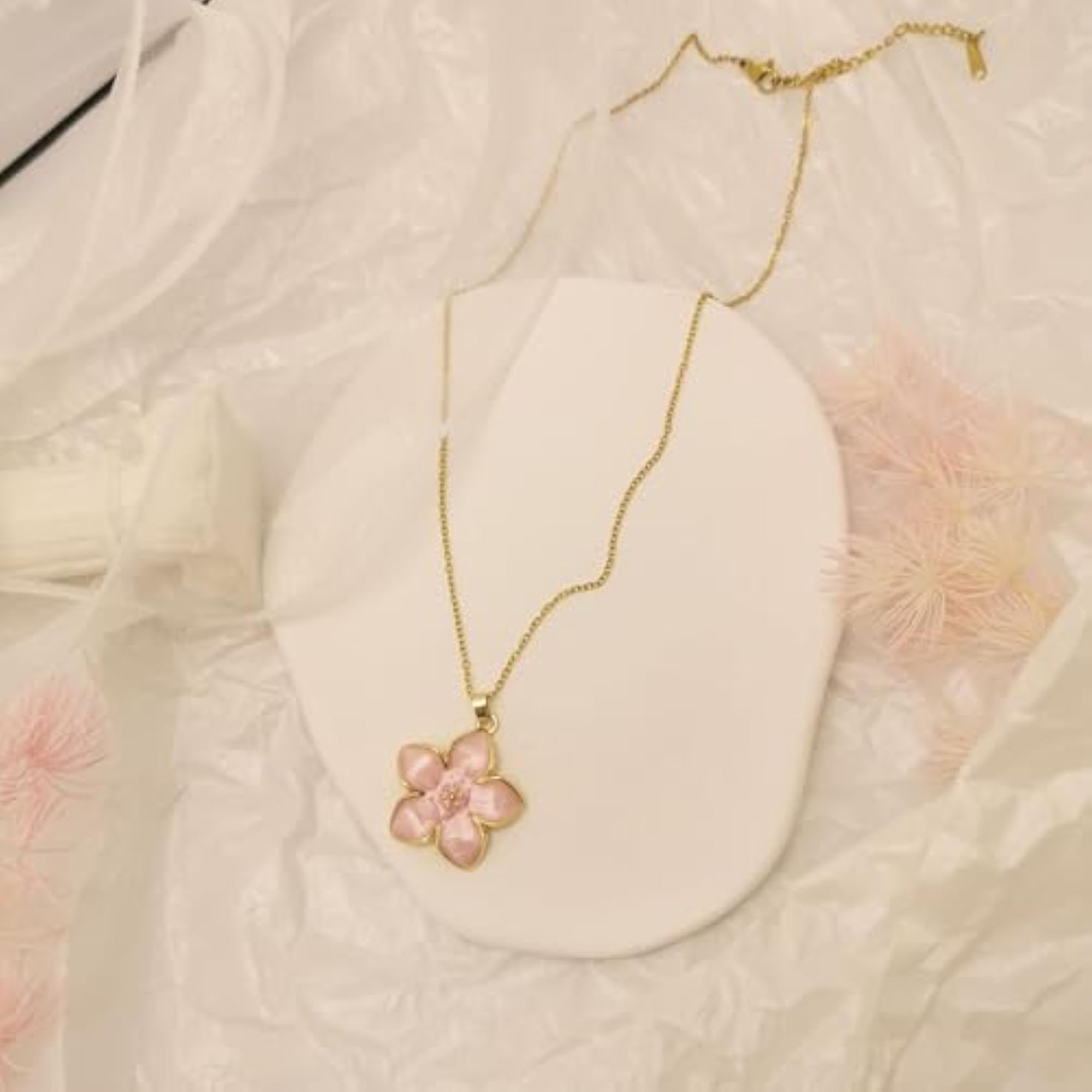 Mulan-Inspired Blossom of Honor Necklace, Pink