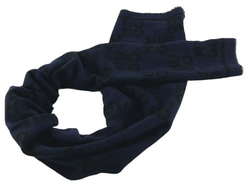 HUGO écharpe Martyn Scarf Navy bleu marine en finitions haut de gamme