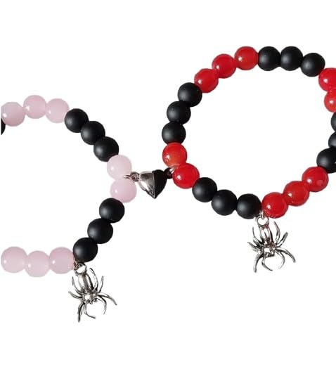 Magnetic Bracelets 2Pcs Love Heart Matching Spidermen Kitty Beads Bracelet Set Adjustable Bracelets for Men Women Couples Friends Gift Friendship - (Pack of 2) (3D SPIDER CHARM BRACELET) (B0DDJPY25B) Amazon Price History, Amazon Price Tracker