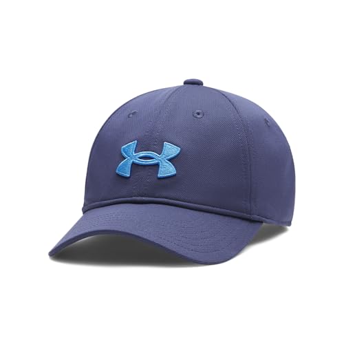 Under Armour Boys' Blitzing Cap Adjustable, (403) Washed Navy / / Blue Atlantis, One Size Fits Most